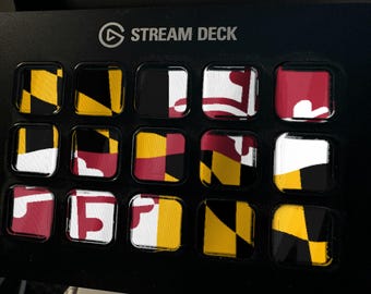 Protector de pantalla Stream Deck con la bandera de Maryland, GIF animado de bandera ondeando, Elgato MK2 XL Plus, descarga digital instantánea.