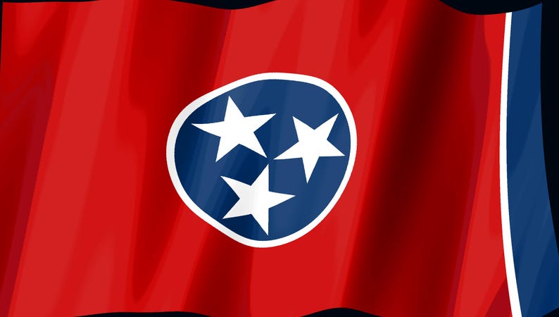 Tennessee-Flagge als Stream-Deck-Bildschirmschoner, animierte wehende Flagge (GIF), Elgato MK2 XL Plus, sofortiger digitaler Download Bild 2