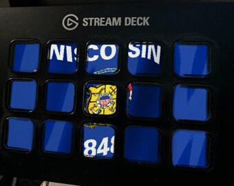 Wisconsin Flag Stream Deck Screensaver, Animated Waving Flag GIF, Elgato MK2 XL Plus, Instant Digital Download