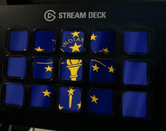 Skärmsläckare för Indiana Flag Stream Deck, animerad GIF med viftande flagga, Elgato MK2 XL Plus, omedelbar digital nedladdning