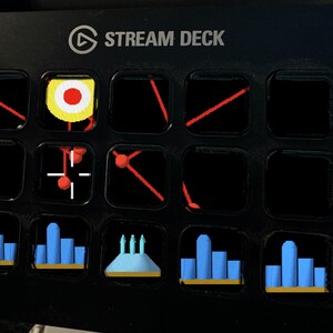 Skärmsläckare för Missile Defense Stream Deck, Animerad Retro Arcade GIF, Elgato MK2 XL Plus bild 1