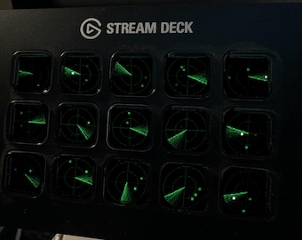 Wygaszacz ekranu Radar Watch Stream Deck, animowany zielony radar w formacie GIF, Elgato MK2 XL Plus