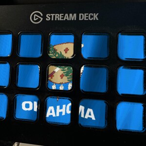 Oklahoma Flag Stream Deck Screensaver, Animated Waving Flag GIF, Elgato MK2 XL Plus, Instant Digital Download image 1