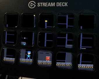 Pakiet wygaszacza ekranu 8-Bit Pack Stream Deck, 7 animowanych GIF-ów z przewijaniem bocznym, Elgato MK2 XL Plus