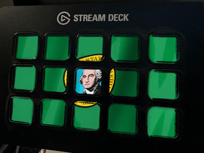 Skärmsläckare med Washington Flag Stream Deck, animerad GIF med viftande flagga, Elgato MK2 XL Plus, omedelbar digital nedladdning bild 1