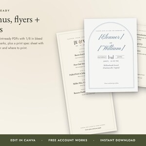 Olive Green Wedding Invitation Bundle, Editable Canva Wedding Suite, Save the Date, RSVP, Seating Chart, Signs, BBQ Reception, Budget bild 4