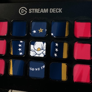 Mississippi Flag Stream Deck Screensaver, Animated Waving Flag GIF, Elgato MK2 XL Plus, Instant Digital Download image 1