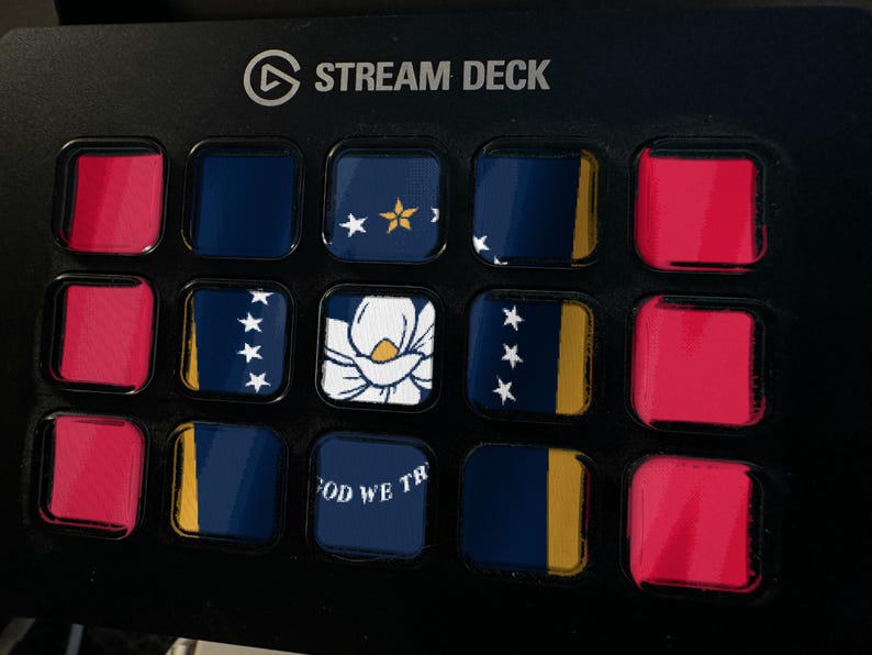 Mississippi Flag Stream Deck Screensaver, Animated Waving Flag GIF, Elgato MK2 XL Plus, Instant Digital Download image 1