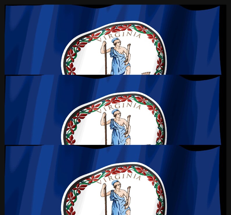 Screensaver met de vlag van Virginia (Virginia Flag Stream Deck), geanimeerde GIF van een wapperende vlag, Elgato MK2 XL Plus, direct digitaal te downloaden. afbeelding 4