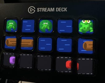 Frog Crossing Stream Deck Screensaver, Animated Retro Arcade GIF, Elgato MK2 XL Plus