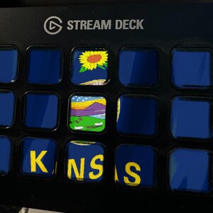 Kansas-Flagge als Stream-Deck-Bildschirmschoner, animierte wehende Flagge (GIF), Elgato MK2 XL Plus, sofortiger digitaler Download Bild 1