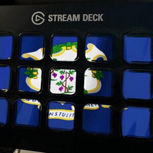 コネチカット州旗ストリームデッキスクリーンセーバー、アニメーション旗が揺れるGIF、Elgato MK2 XL Plus対応、即時デジタルダウンロード 画像 1