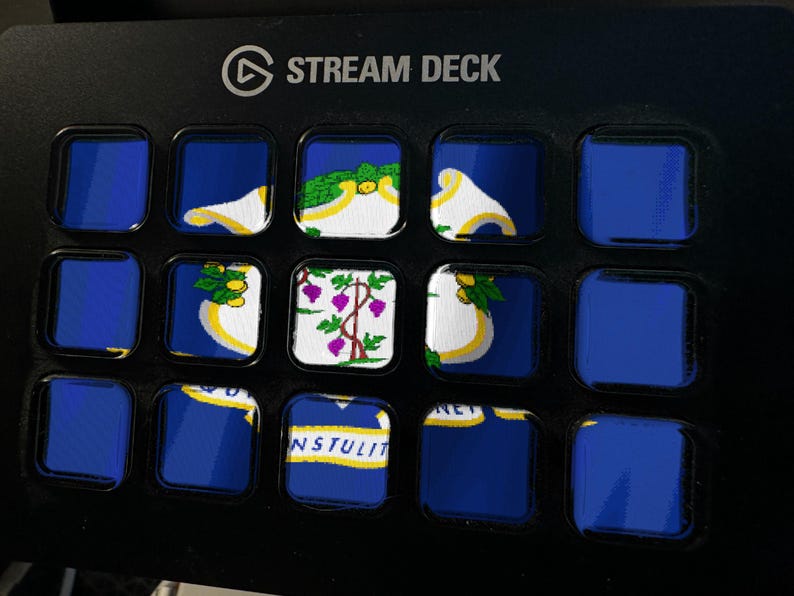 コネチカット州旗ストリームデッキスクリーンセーバー、アニメーション旗が揺れるGIF、Elgato MK2 XL Plus対応、即時デジタルダウンロード 画像 1