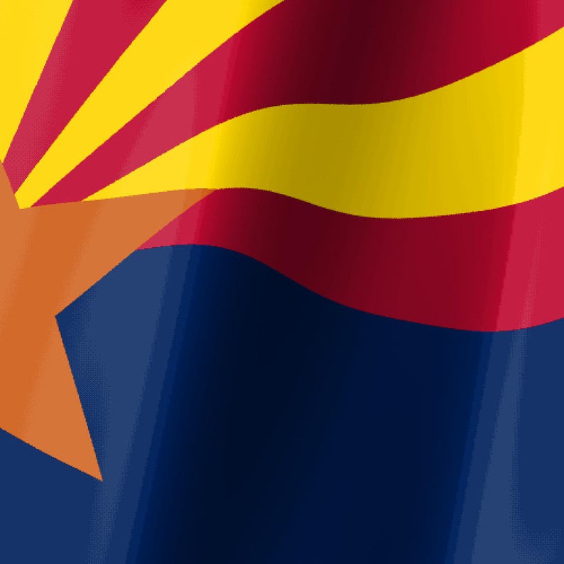 Skärmsläckare för Arizonas flagga, animerad GIF med viftande flagga, Elgato MK2 XL Plus, omedelbar digital nedladdning bild 3