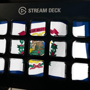 Wygaszacz ekranu z flagą Wirginii Zachodniej, animowany GIF z powiewającą flagą, Elgato MK2 XL Plus, natychmiastowe pobranie cyfrowe zdjęcie 1