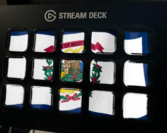 West Virginia Flag Stream Deck Screensaver, Animated Waving Flag GIF, Elgato MK2 XL Plus, Instant Digital Download