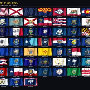 State Flag Pack Stream Deck Screensaver, All 50 States Plus USA, Animated Waving Flag GIFs, Elgato MK2 XL Plus imagem 2