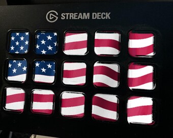 US Military Flag Pack Stream Deck Screensaver, Animated Army Navy Air Force Marines GIF, Elgato MK2 XL Plus
