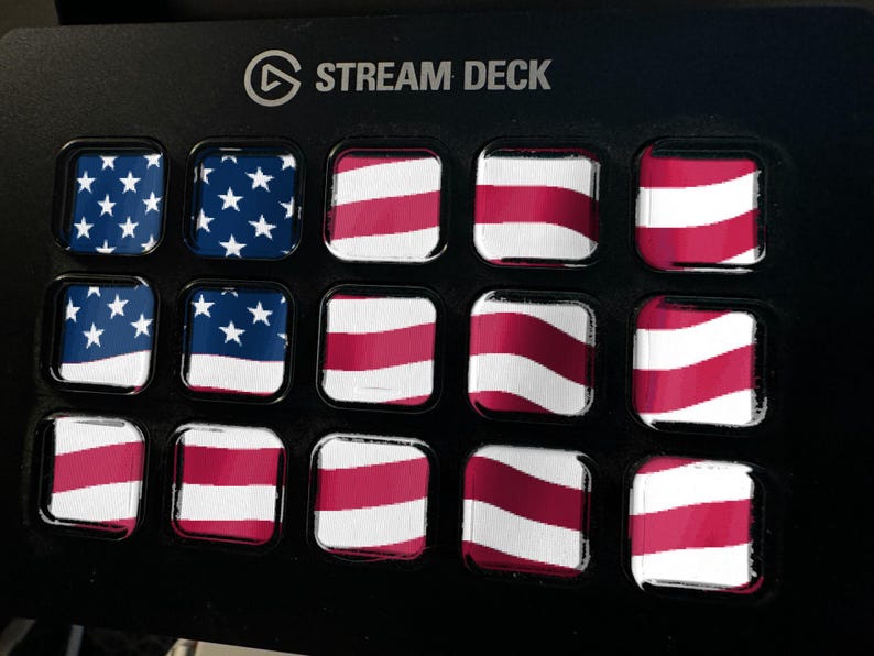US Military Flag Pack Stream Deck Screensaver, Animated Army Navy Air Force Marines GIF, Elgato MK2 XL Plus image 1