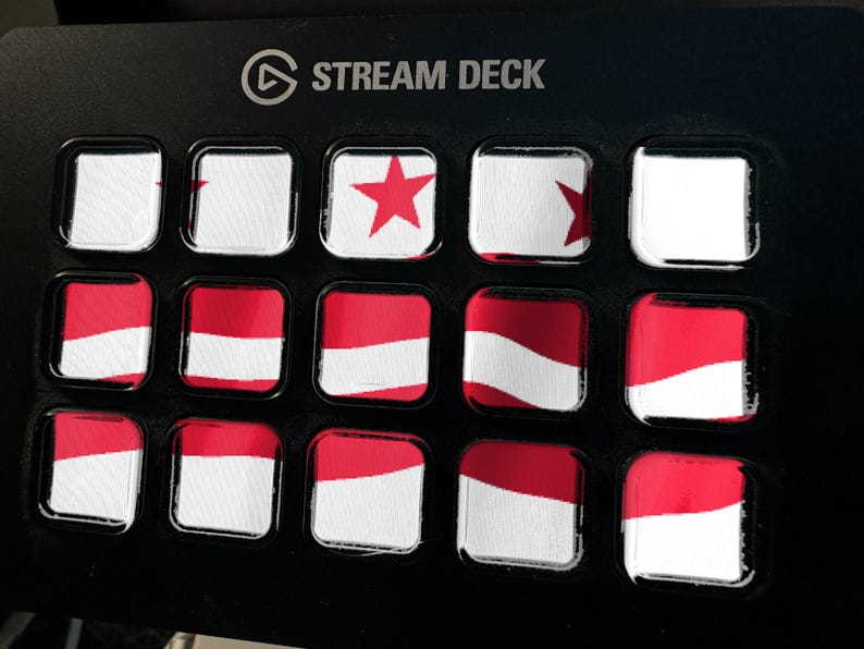 Washington DC Flag Stream Deck Screensaver, Animated Waving Flag GIF, Elgato MK2 XL Plus, Instant Digital Download image 1