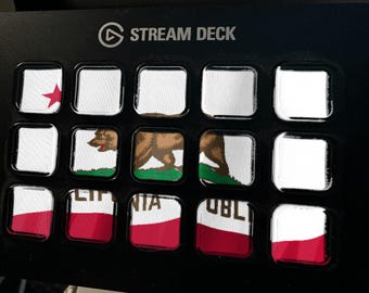 California Flag Stream Deck Screensaver, Animated Waving Flag GIF, Elgato MK2 XL Plus, Instant Digital Download