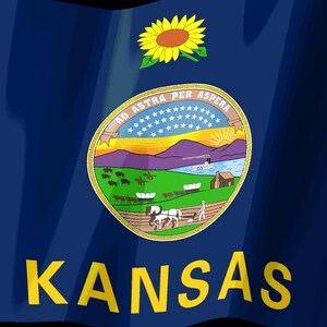 Kansas-Flagge als Stream-Deck-Bildschirmschoner, animierte wehende Flagge (GIF), Elgato MK2 XL Plus, sofortiger digitaler Download Bild 2