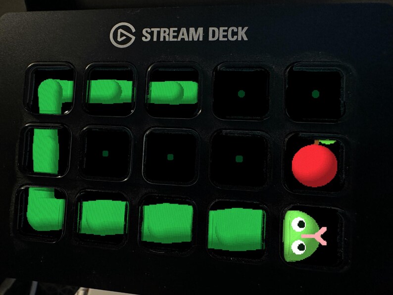 Snake Game Stream Deck Screensaver, geanimeerde retro arcade GIF, Elgato MK2 XL Plus afbeelding 1