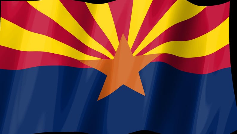 Skärmsläckare för Arizonas flagga, animerad GIF med viftande flagga, Elgato MK2 XL Plus, omedelbar digital nedladdning bild 2