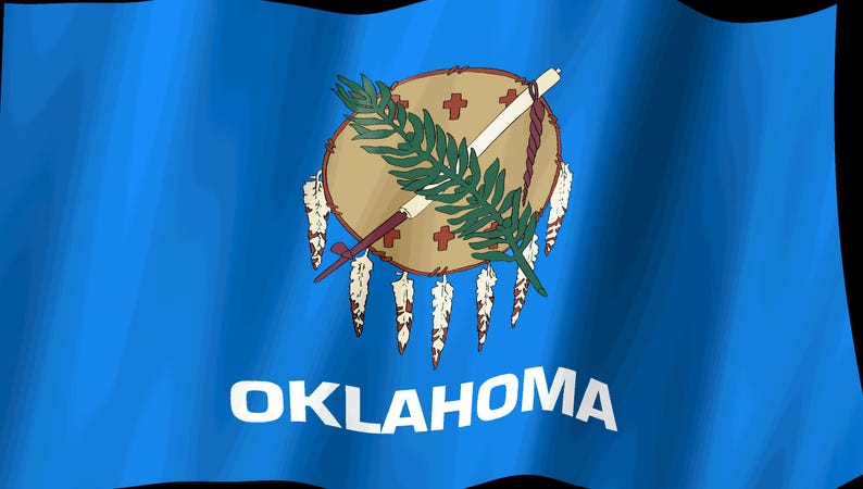 Oklahoma Flag Stream Deck Screensaver, Animated Waving Flag GIF, Elgato MK2 XL Plus, Instant Digital Download image 2