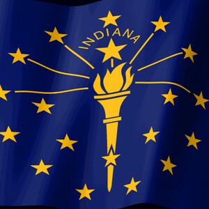 Indiana-Flagge als Stream-Deck-Bildschirmschoner, animierte wehende Flagge (GIF), Elgato MK2 XL Plus, sofortiger digitaler Download Bild 2