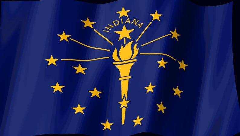 Indiana-Flagge als Stream-Deck-Bildschirmschoner, animierte wehende Flagge (GIF), Elgato MK2 XL Plus, sofortiger digitaler Download Bild 2