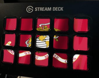 Marine Corps Flag Stream Deck Screensaver, Animated Waving Flag GIF, Elgato MK2 XL Plus, Instant Digital Download