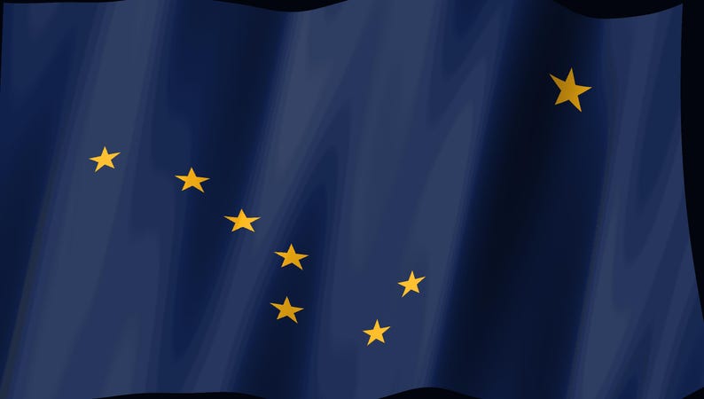 Alaska-Flagge als Stream-Deck-Bildschirmschoner, animierte wehende Flagge (GIF), Elgato MK2 XL Plus, sofortiger digitaler Download Bild 2