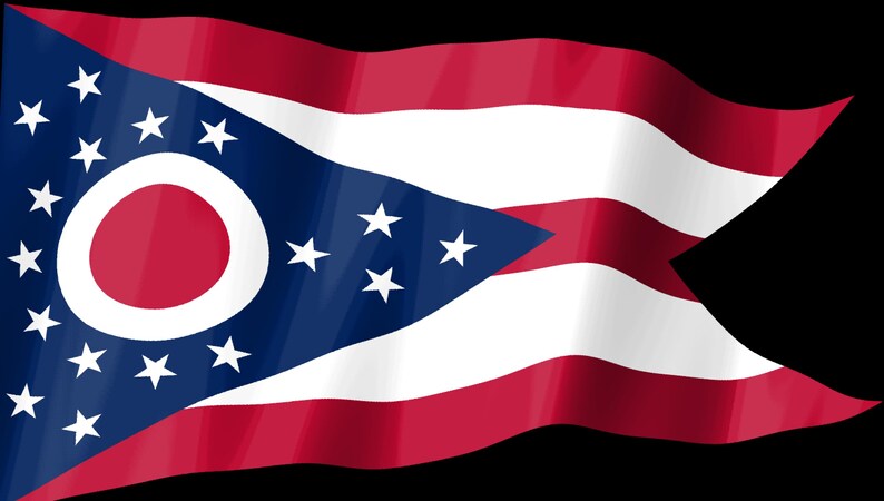 Ohio-Flagge als Stream Deck-Bildschirmschoner, animierte wehende Flagge (GIF), Elgato MK2 XL Plus, sofortiger digitaler Download Bild 2