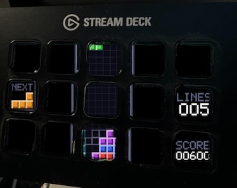 Falling Blocks Stream Deck Screensaver, Animated Retro Arcade GIF, Elgato MK2 XL Plus