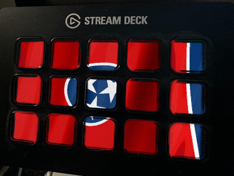 Tennessee-Flagge als Stream-Deck-Bildschirmschoner, animierte wehende Flagge (GIF), Elgato MK2 XL Plus, sofortiger digitaler Download Bild 1