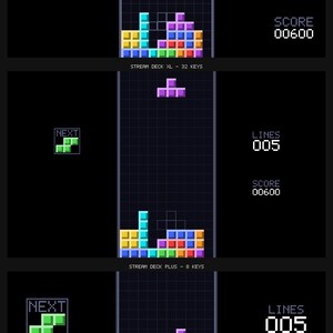 Salvaschermo per Stream Deck con blocchi che cadono, GIF animata retrò arcade, Elgato MK2 XL Plus immagine 3