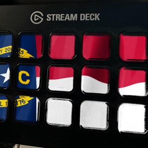 Skärmsläckare för North Carolina Flag Stream Deck, animerad GIF med viftande flagga, Elgato MK2 XL Plus, omedelbar digital nedladdning bild 1