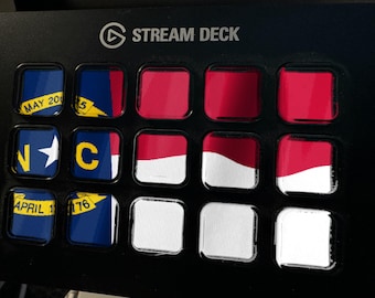 North Carolina Flag Stream Deck Screensaver, Animated Waving Flag GIF, Elgato MK2 XL Plus, Instant Digital Download