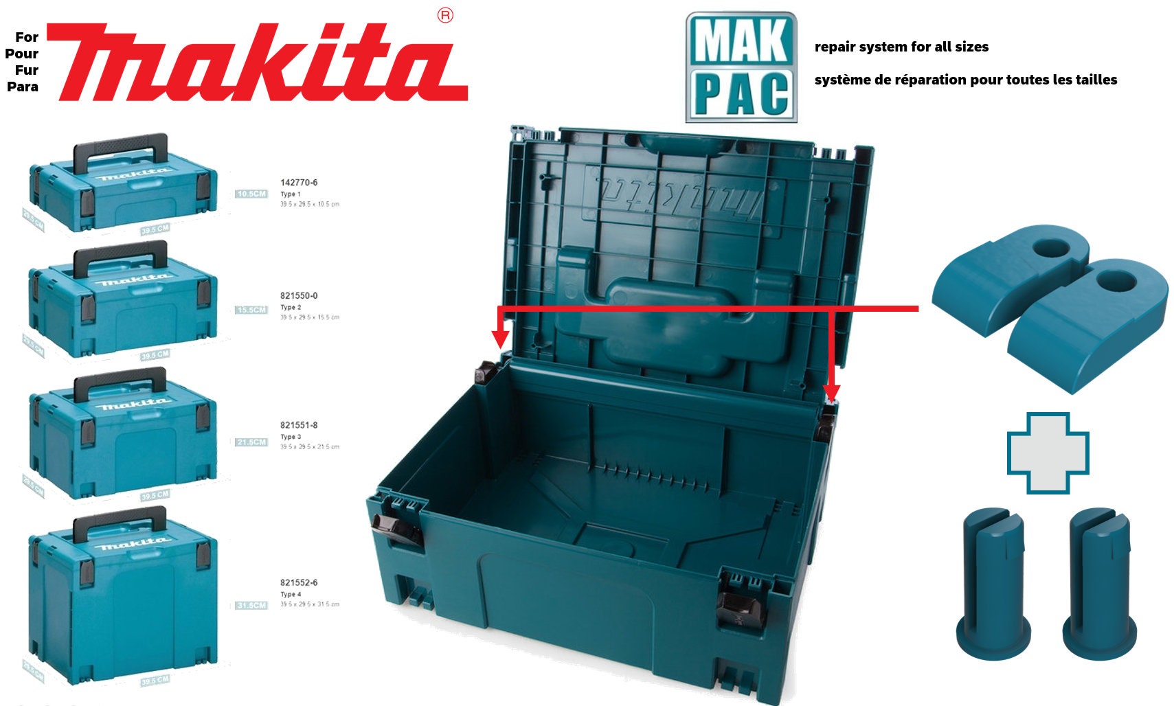 For Makita Makpac Hinge Repair System -  Denmark