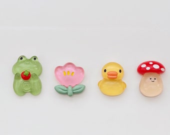 Kawaii Clear Jelly Nature – Frog, Flower, Duck & Mushroom – Shoe Charm – Shoe Clip