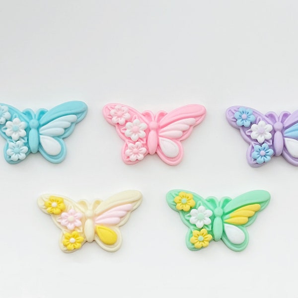 Cute Colourful Butterfly with Flowers – Shoe Charm – Shoe Clip