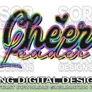 Cheerleader PNG, Cheer PNG, Rainbow Cheer PNG, Cheerleader Sublimation Print Png, Sublimation, Digital Download