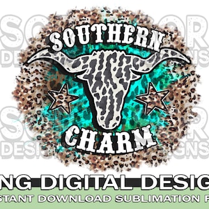 Southern Charm PNG, Southern PNG, Leopard PNG, Southern Sublimation, Digital Download