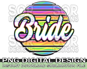 Bride PNG Sublimation, Cute Bride PNG, Colorful Bride PNG, Digital Download