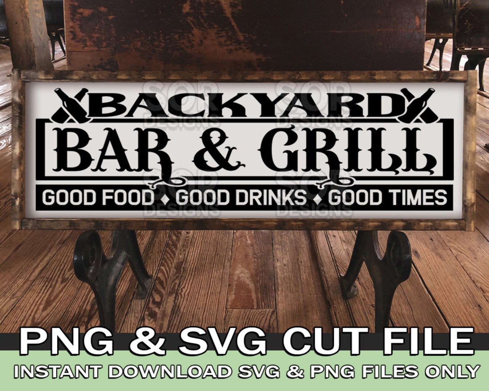 Backyard Bar & Grill Sign SVG, Backyard Sign Svg, Outdoor Sign Svg