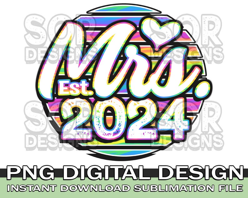 Mrs. Est 2024 PNG Sublimation Sposa PNG Matrimonio PNG Etsy Italia