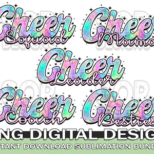 Cheer PNG Bundle, Cheerleader PNG, Cheer Sublimation Bundle, Digital Download
