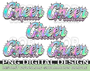 Cheer PNG Bundle, Cheerleader PNG, Cheer Sublimation Bundle, Digital Download