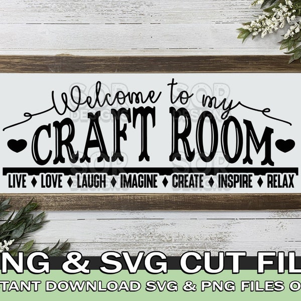Craft Room Sign SVG, Craft Room Sign PNG, Craft Room Cut File, Digital Download